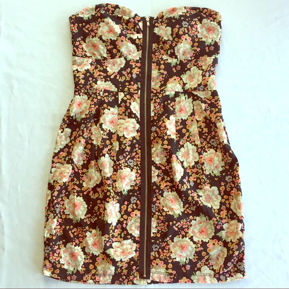 Floral Zip Front Dress - Picture 1 of 5